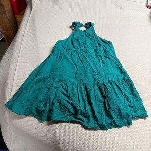 Urban Outfitters Teal Blue High Neck Swing Tunic Blouse Size Medium 100% Cotton